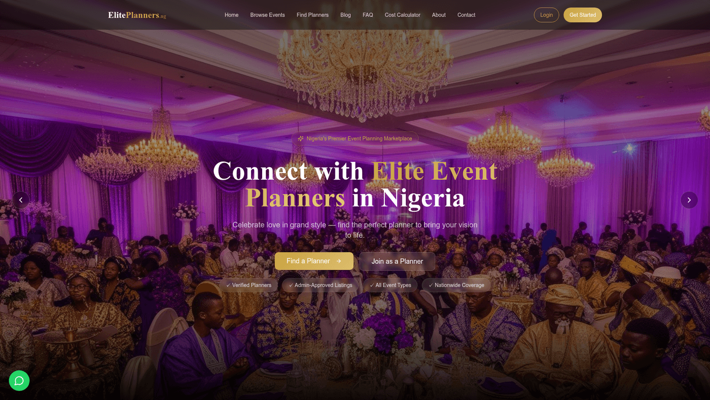 ElitePlanners.ng - Web Application built by Etest Tech Hub